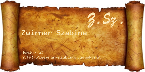Zwirner Szabina névjegykártya